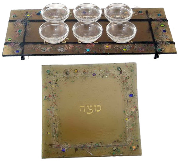 jewish gifts for the jewish holidays bronze celestial glass seder ...