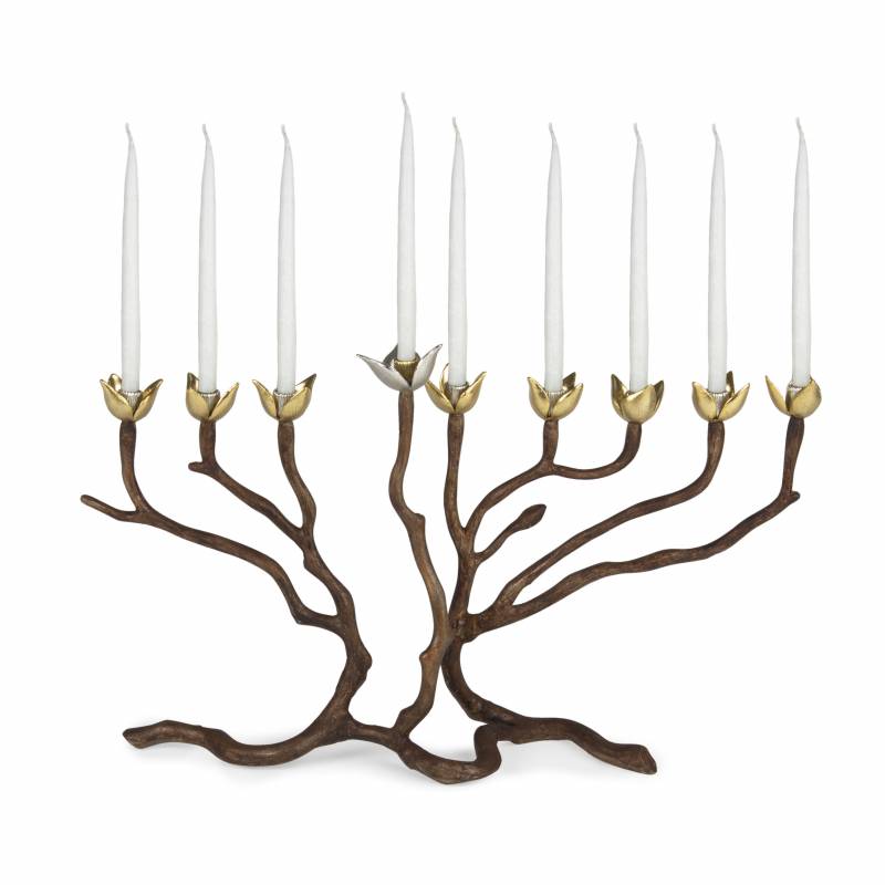 Hanukkah Gifts 24k Plated Pewter Tree Of Life Menorah Quest Gifts