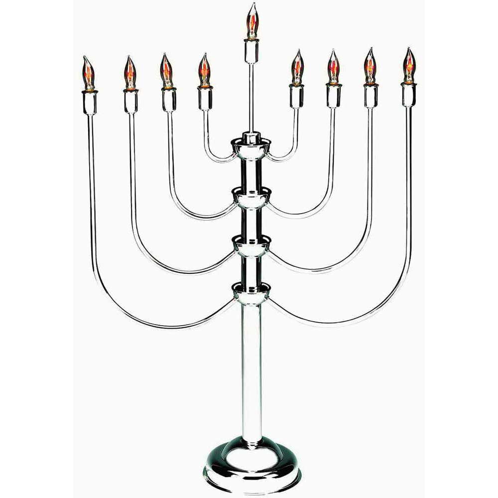 Electric Menorah For Hanukkah With Flickering Bulbs