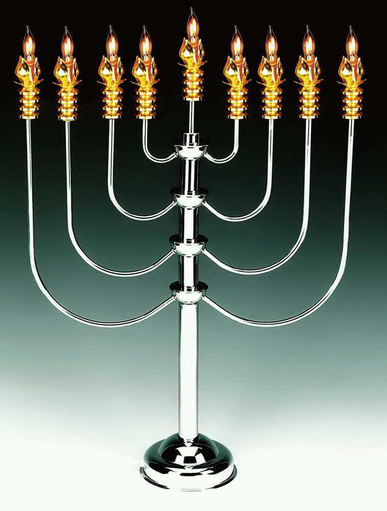 Dramatic Electric Menorah For HanukkahFlickering Bulbs