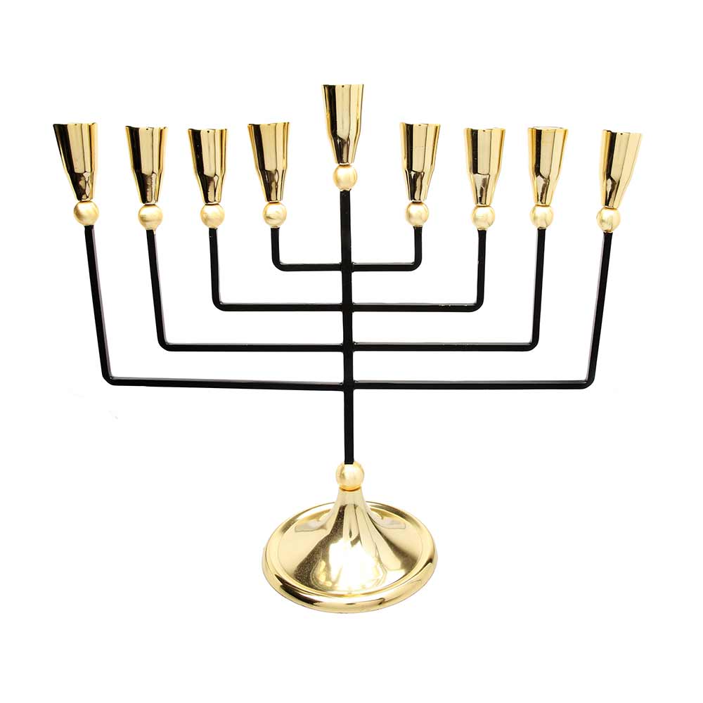 Hanukkah Gifts - Black Gold Ultra-Modern Menorah