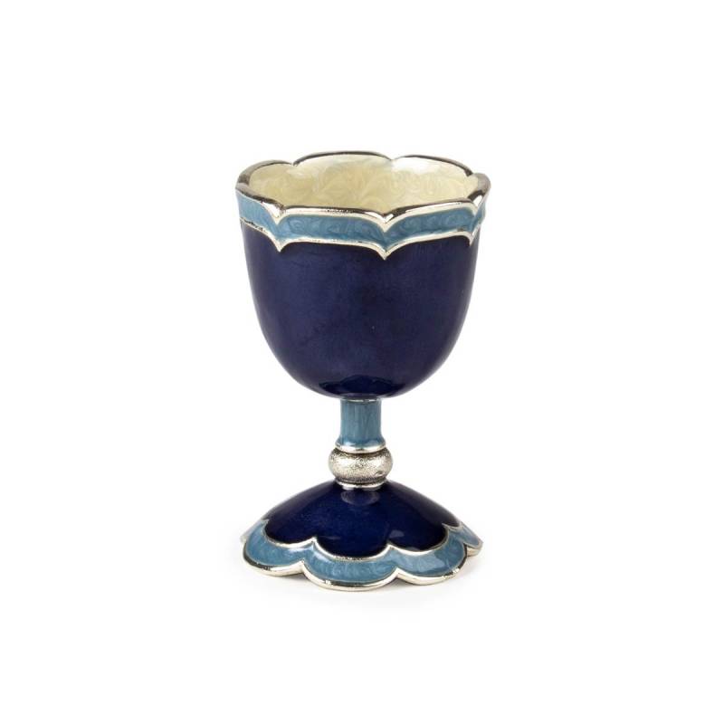 Quest Collection Judaica Blue Enamel Child's Kiddush Cup