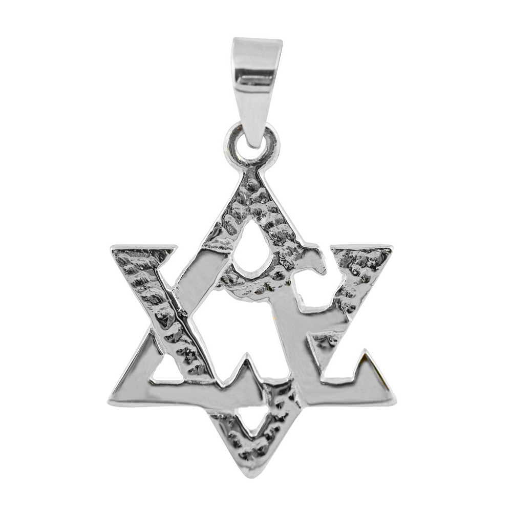 Sterling Silver Love Star Of David Pendant