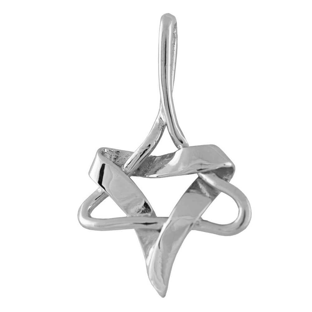 Sterling Silver Modern Shaped Jewish Star Pendant
