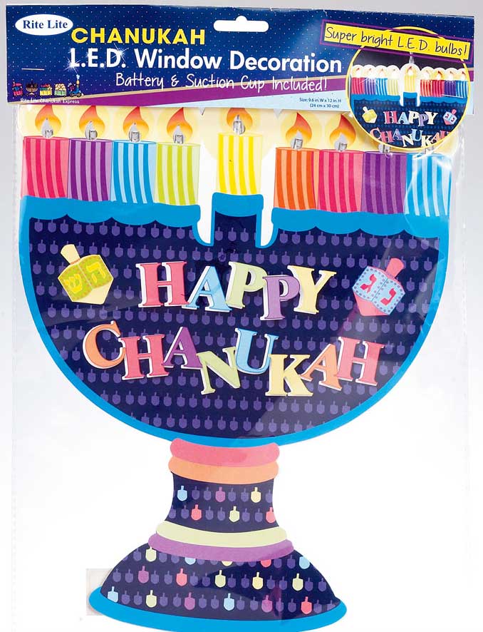 Jewish GiftsHanukkah LED Window Menorah Decoration