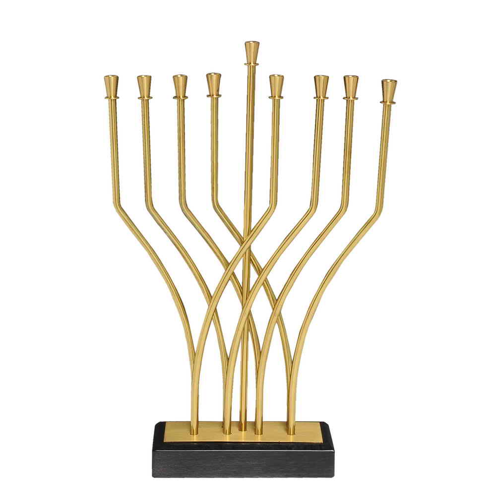 Modern Gold Tone Menorah