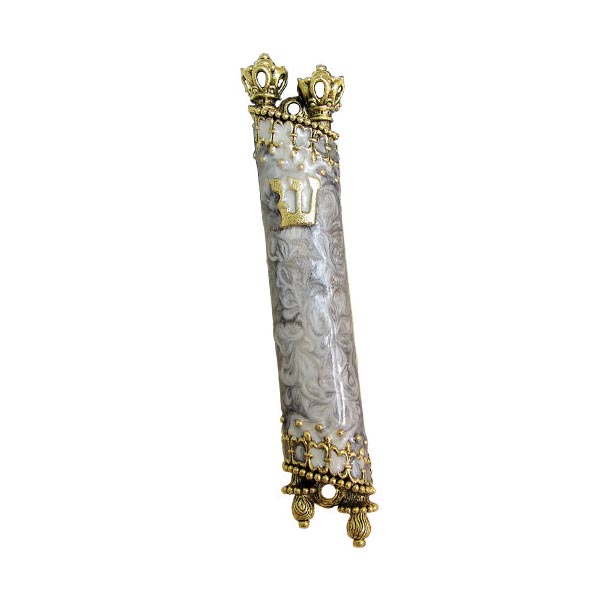 Gray And Gold Torah MezuzahQuest GiftsMezuzahs