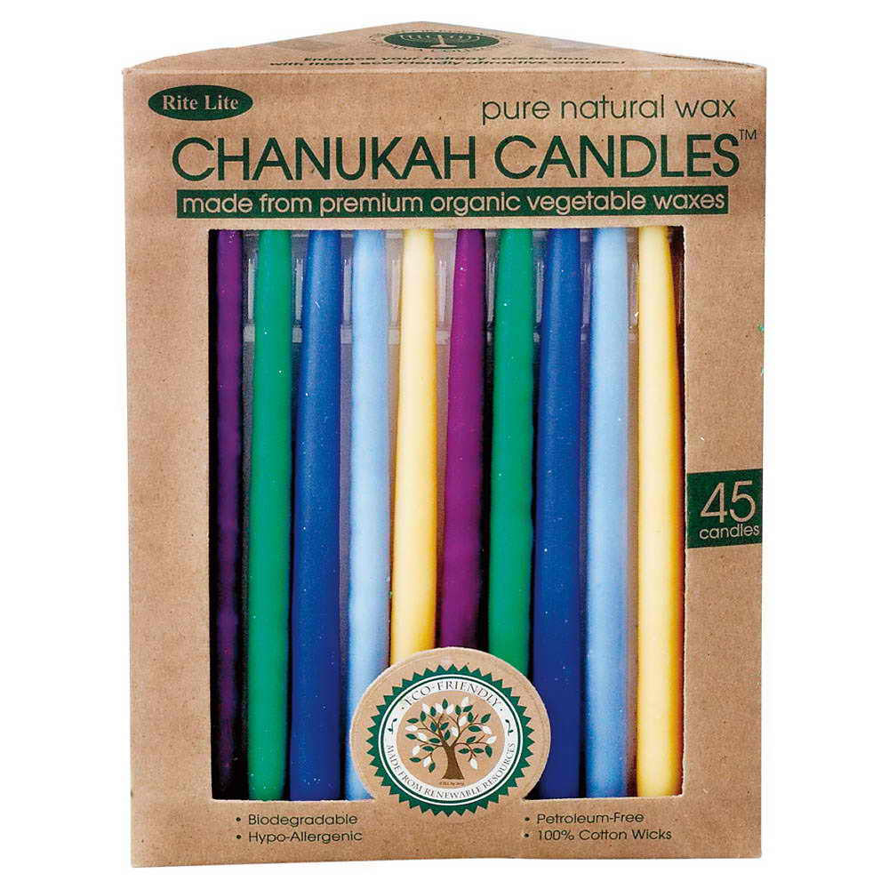 Multicolor Organic Vegetable Wax Chanukah Candles