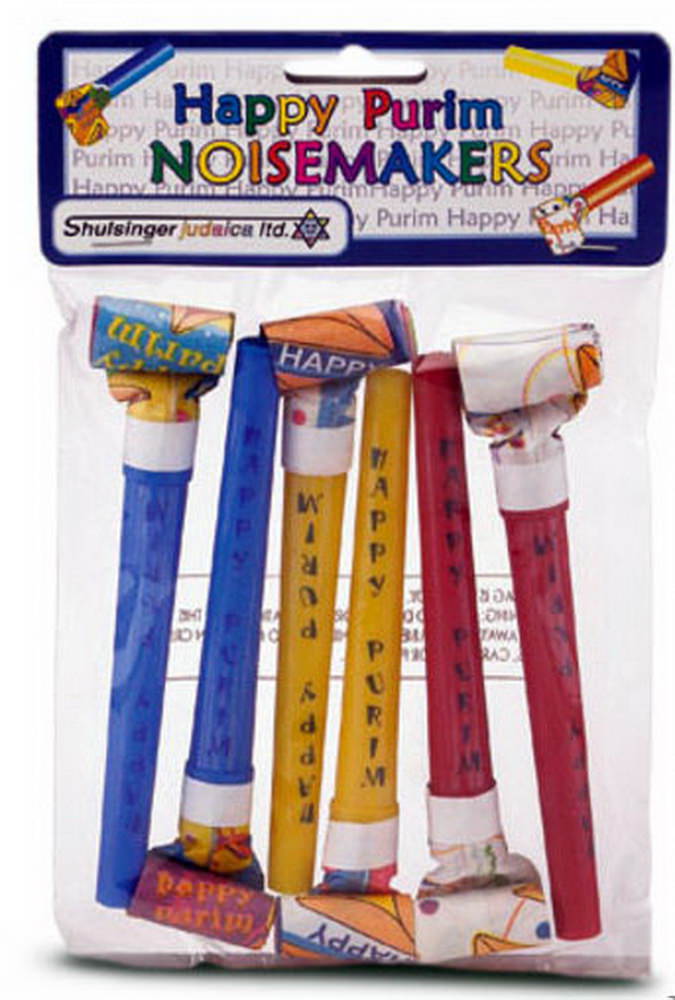 Happy Purim Noisemakers Set of 6