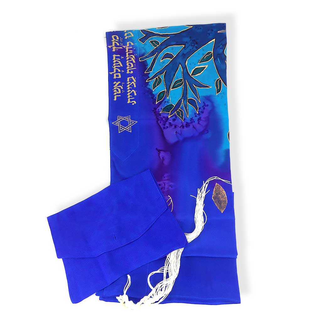 Tree Of Life Blue Silk TallisJudaicaTallit