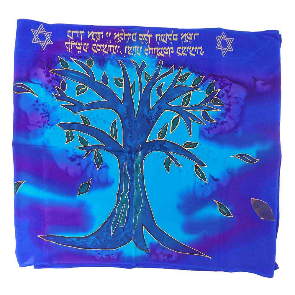 Tree Of Life Blue Silk TallisJudaicaTallit
