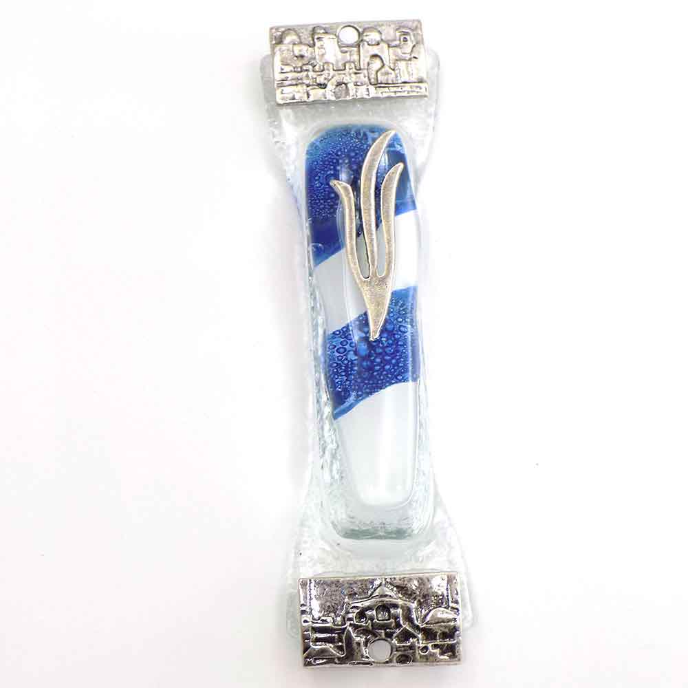 Jewish GiftsJerusalem Glass Mezuzah Case