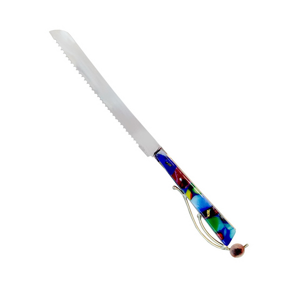 Shabbat Challah Knives Glass Handle Challah Knife