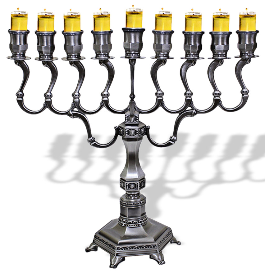 Hanukkah GiftsOil Hanukkah Menorah Pewter