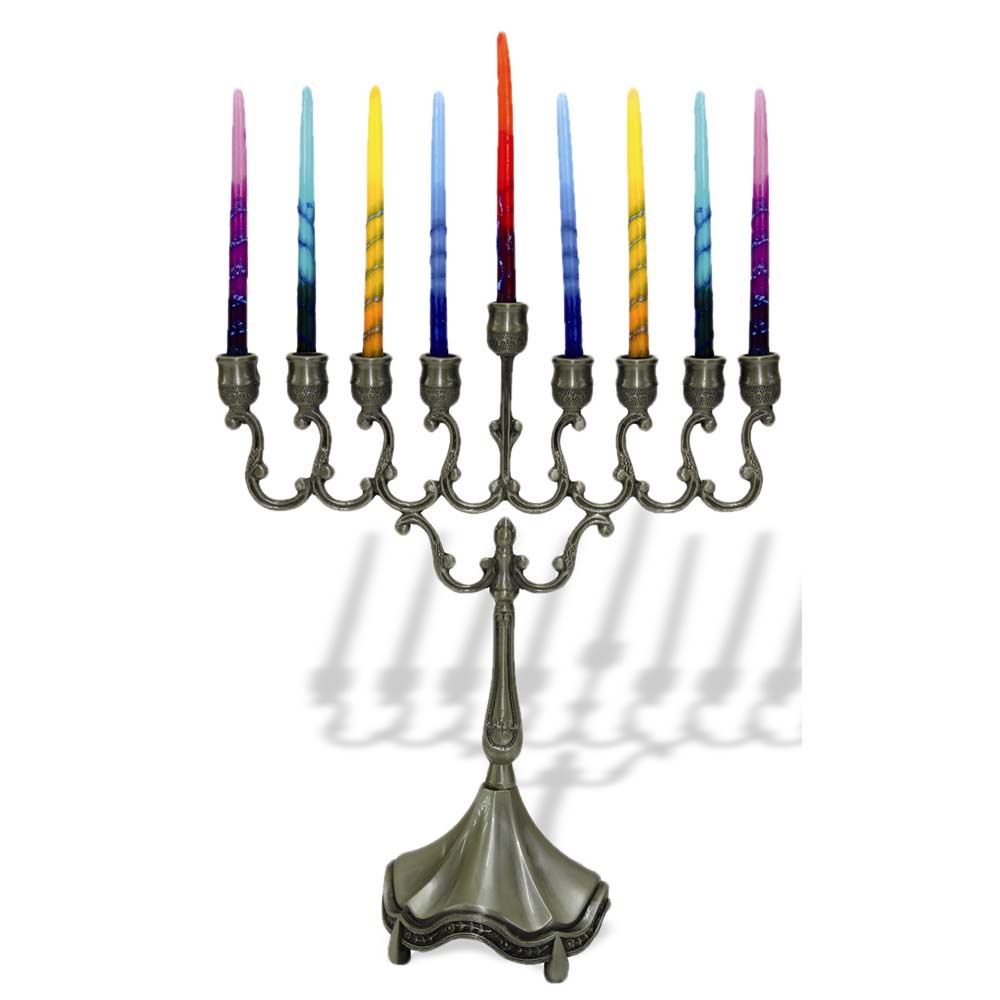 Hanukkah GiftsTraditional Style Hanukkah Menorah Pewter