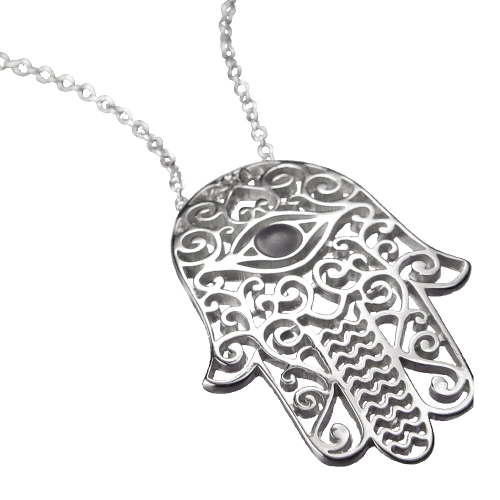Jewish JewelryLadies Hamsa Necklace Sterling Silver