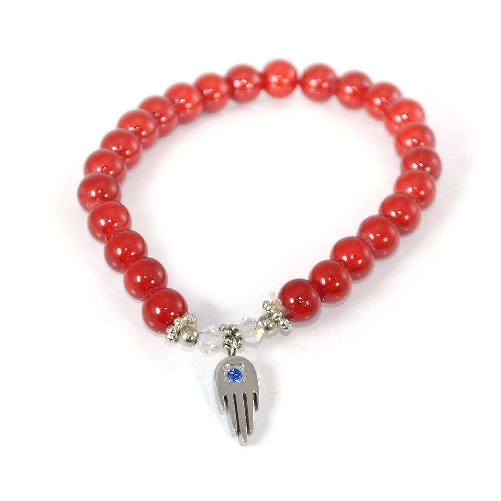 Jewish Jewelry Hamsa Bracelet Red Beaded Crystal Hamsa Bracelet