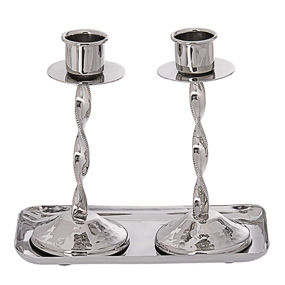 Stainless Steel Candlestick Tray Set